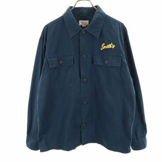 スミス(SMITH)のスミス 長袖 リップストップ ワークシャツ L ネイビー SMITH’S メンズ 古着 【240421】(シャツ)