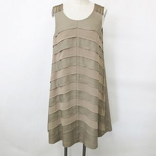 アザー(other)のtailoring AnteLieve ワンピース ノースリーブ 丸首 茶 2(ひざ丈ワンピース)