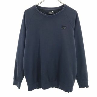 アンダーアーマー(UNDER ARMOUR)のアンダーアーマー 長袖 スウェット トレーナー L ネイビー UNDER ARMOUR メンズ 古着 【240421】(スウェット)