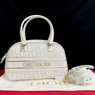 Dior - 未使用保管品 袋付 Christian Dior ディオール ミディアムクラシック ボーリングバッグ オブリーク レザー 2way ショルダーバッグ 白 775-6