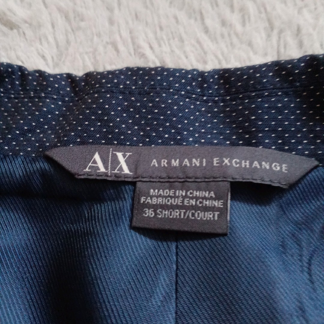 ARMANI EXCHANGE(アルマーニエクスチェンジ)のアルマーニエクスチェンジ　テーラードジャケット　36  ネイビー　ドット メンズのジャケット/アウター(テーラードジャケット)の商品写真