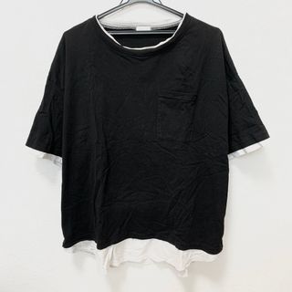 ナチュラルプラス　レイヤード風　重ね着風　Tシャツ　カットソー　大きいサイズ(Tシャツ(半袖/袖なし))