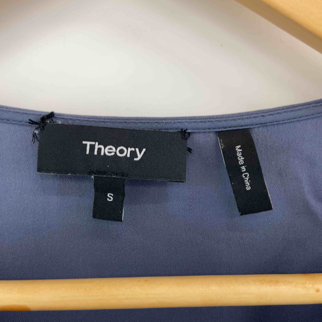 theory(セオリー)のtheory セオリー レディース フレンチブラウス ブルーグレー ラウンドネック レディースのトップス(シャツ/ブラウス(半袖/袖なし))の商品写真