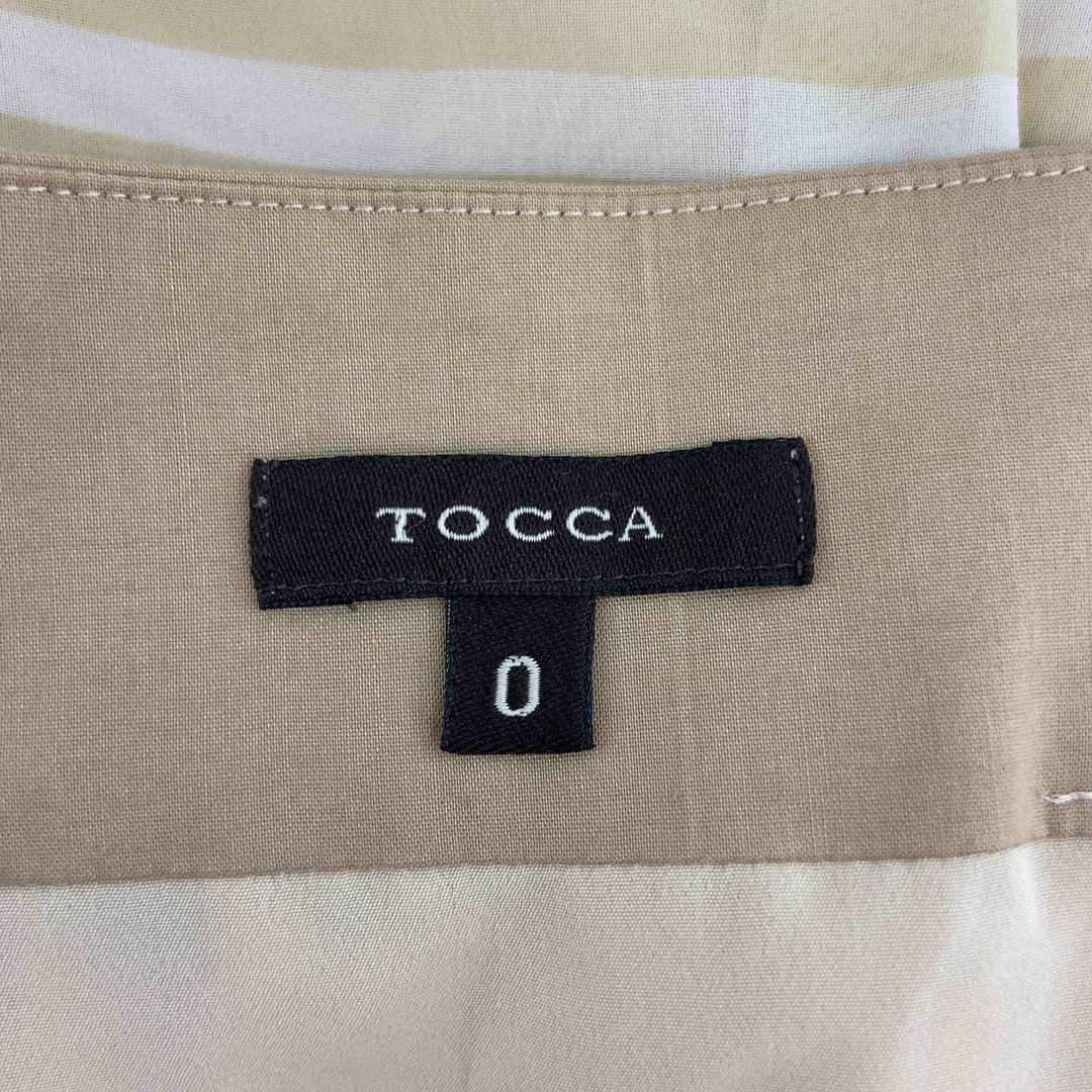 TOCCA(トッカ)のTOCCA トッカ レディース ギャザースカート ひざ丈 ビジュー付き ベージュ ボーダー レディースのスカート(ロングスカート)の商品写真