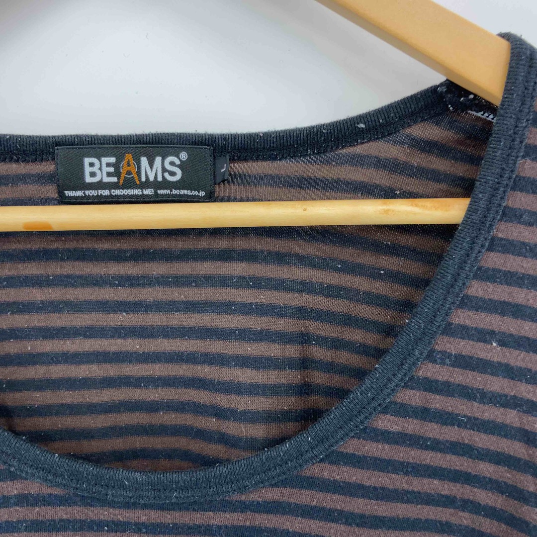 BEAMS(ビームス)のBEAMS ビームス ボーダー ブラウン メンズ Tシャツ（長袖） メンズのトップス(Tシャツ/カットソー(七分/長袖))の商品写真