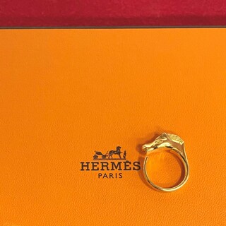 エルメス(Hermes)のほぼ未使用 HERMES エルメス シュバルホースリング シルバー925 10号 リング 指輪 アクセサリー レディース メンズ ゴールド 52070(リング(指輪))