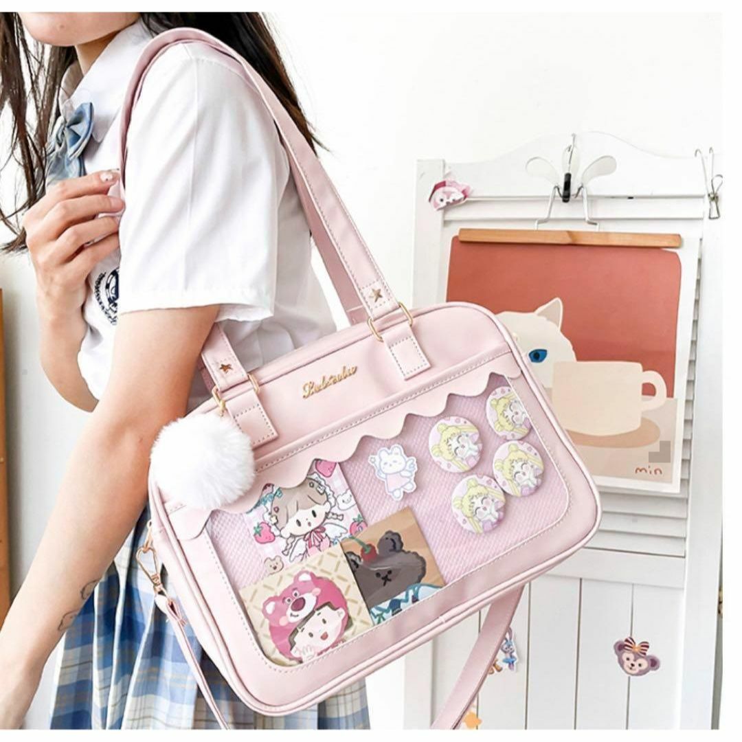 痛バッグ 推し活 推しバッグ ショルダー フリル 地雷 韓国 ピンク レディースのバッグ(ショルダーバッグ)の商品写真