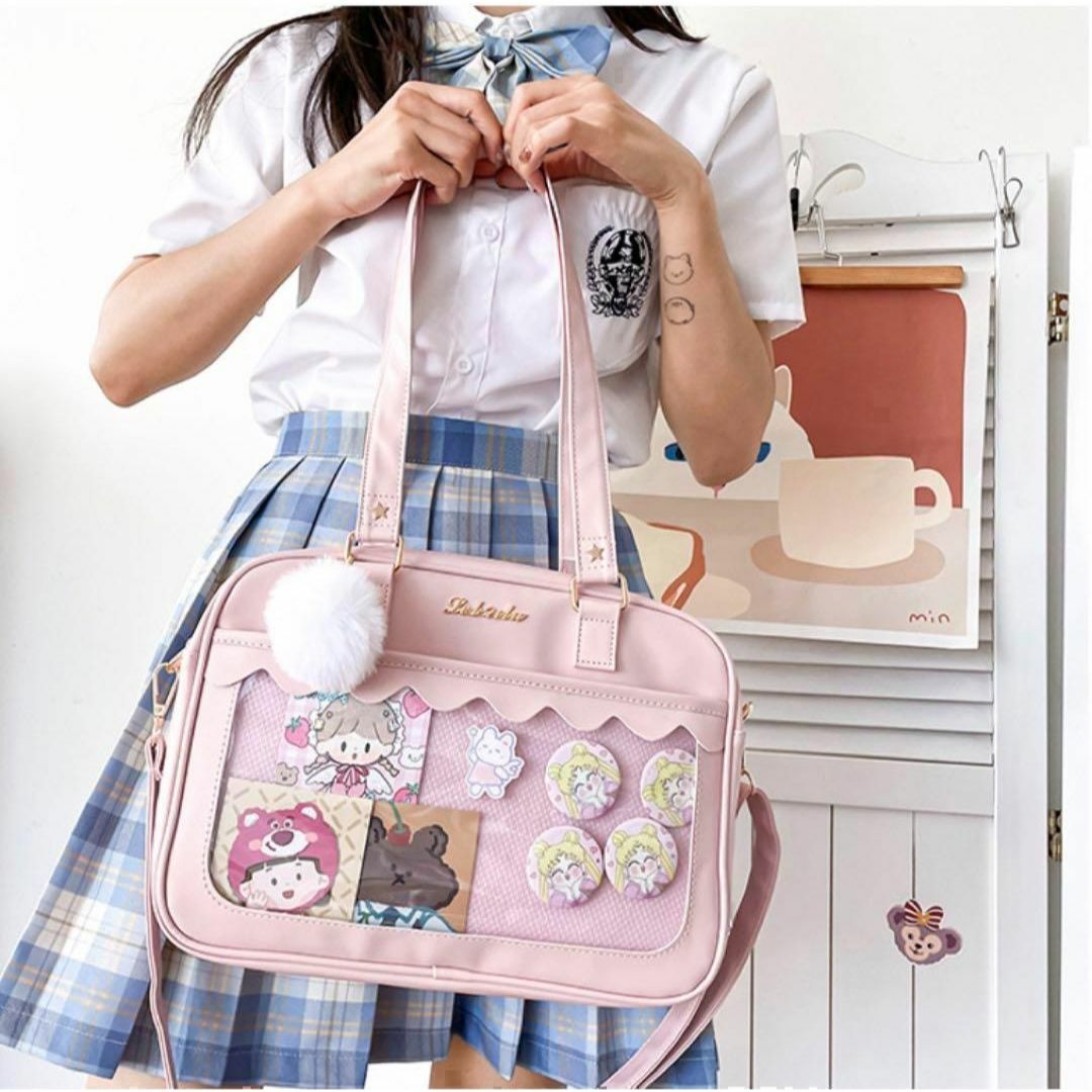 痛バッグ 推し活 推しバッグ ショルダー フリル 地雷 韓国 ピンク レディースのバッグ(ショルダーバッグ)の商品写真