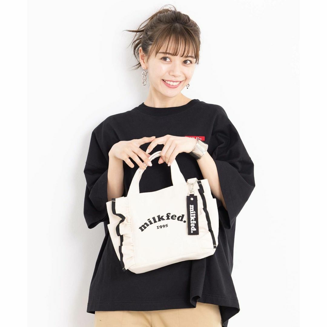 色: ホワイト[ミルクフェド] トートバッグ RUFFLE MINI BAG レディースのバッグ(その他)の商品写真