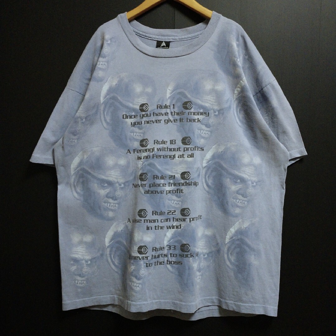 VINTAGE STAR TREK スタートレック USA製 総柄Tシャツ XL メンズのトップス(Tシャツ/カットソー(半袖/袖なし))の商品写真