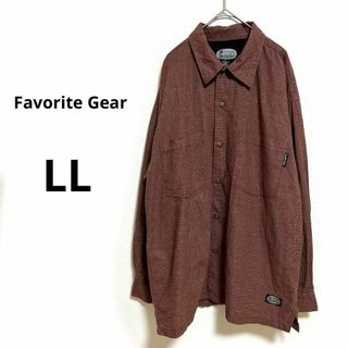 Favorite Gear ネルシャツ　長袖　メンズ　LL XL チェック 赤茶(シャツ)