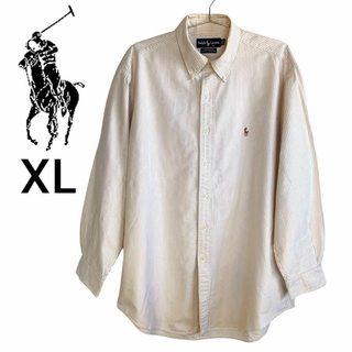 ラルフローレン(Ralph Lauren)のラルフローレン オックスフォード ボタンダウンシャツ ベージュ ストライプ XL(シャツ)