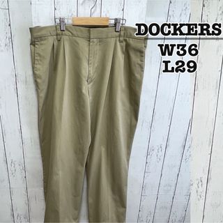 リーバイス(Levi's)のDOCKERS　チノパン　コットンパンツ　ワイド　ベージュ　W36　USA古着(チノパン)