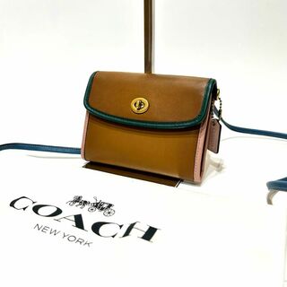 コーチ(COACH)の【美品】　COACH ショルダーウォレット　ターンロック　レザー　斜めがけ(ショルダーバッグ)