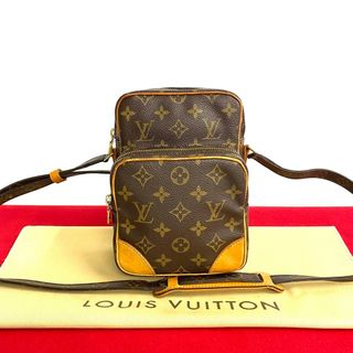 ルイヴィトン(LOUIS VUITTON)の極 美品 袋付 LOUIS VUITTON ルイヴィトン アマゾン モノグラム レザー 本革 ミニ ショルダーバッグ ポシェット サコッシュ ブラウン 19961(ショルダーバッグ)