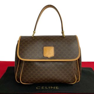 セリーヌ(celine)の極 美品 CELINE セリーヌ ヴィンテージ マカダム ブラゾン トリオンフ ロゴ レザー 本革 ハンドバッグ ミニ トートバッグ ブラウン 68636(ハンドバッグ)