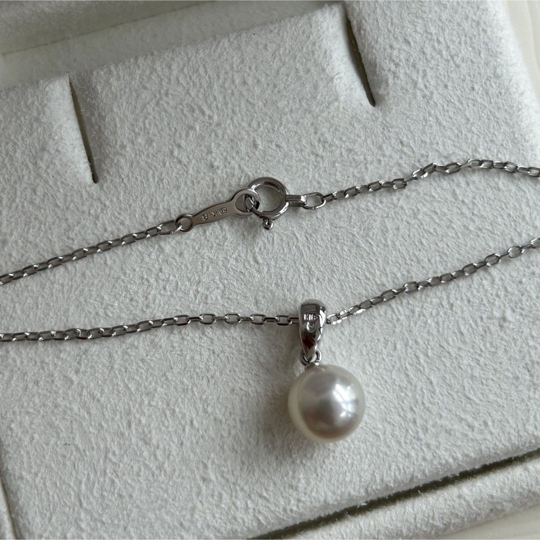 MIKIMOTO(ミキモト)の【極美品】ミキモト　パールネックレス　k18WG   約7.8㎜ レディースのアクセサリー(ネックレス)の商品写真