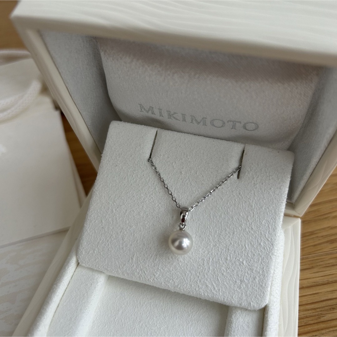 MIKIMOTO(ミキモト)の【極美品】ミキモト　パールネックレス　k18WG   約7.8㎜ レディースのアクセサリー(ネックレス)の商品写真