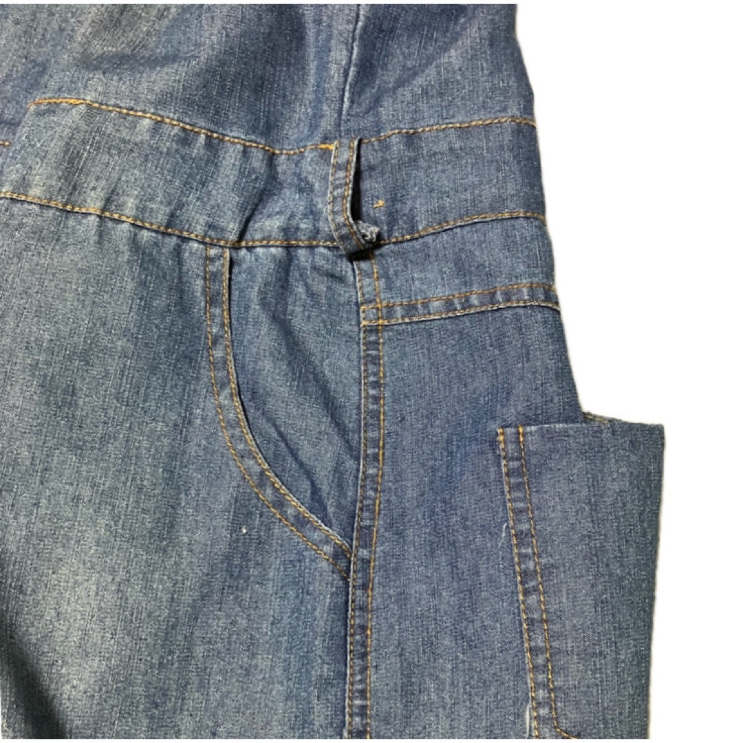 デニムワンピース　オーバーサイズ  軽い　薄い　七分袖　ベルト　ポケット　大きい レディースのワンピース(ロングワンピース/マキシワンピース)の商品写真