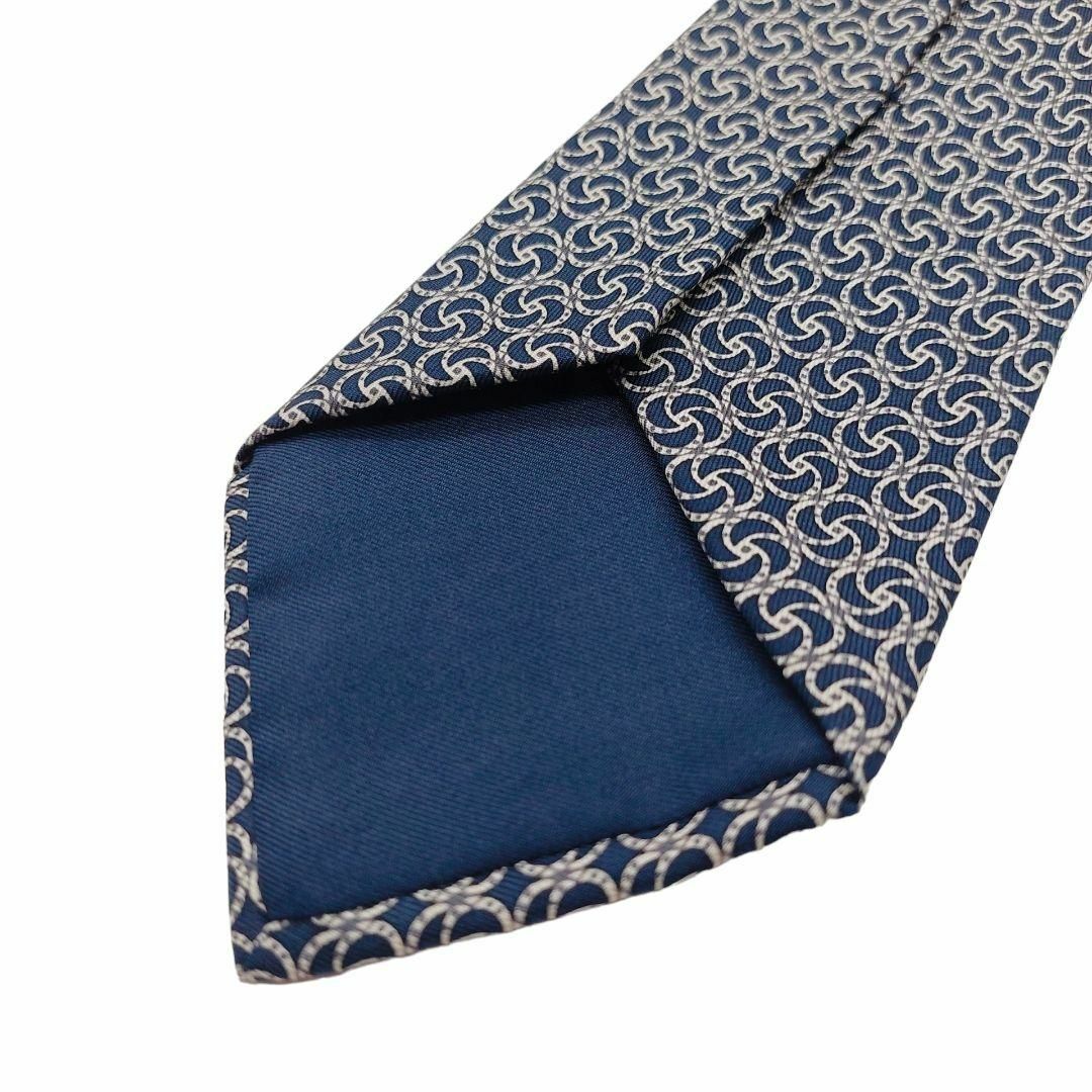 Hermes(エルメス)の美品✧エルメス ネクタイ フランス製 シルク100％ 青 ブルー サークル柄 メンズのファッション小物(ネクタイ)の商品写真