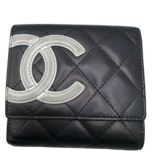 シャネル(CHANEL)の　シャネル CHANEL カンボンライン 二つ折り財布 A50099 ブラック レザー レディース 二つ折り財布(財布)