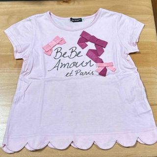 BeBe - べべ　BeBe  リボン　スカラップ　Tシャツ　130