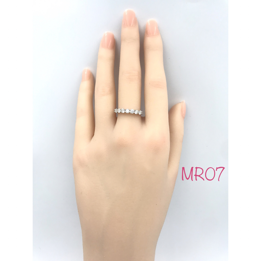 MR07／ 16.5号3㎜ 7石 モアサナイト リング♡シルバー925 レディースのアクセサリー(リング(指輪))の商品写真