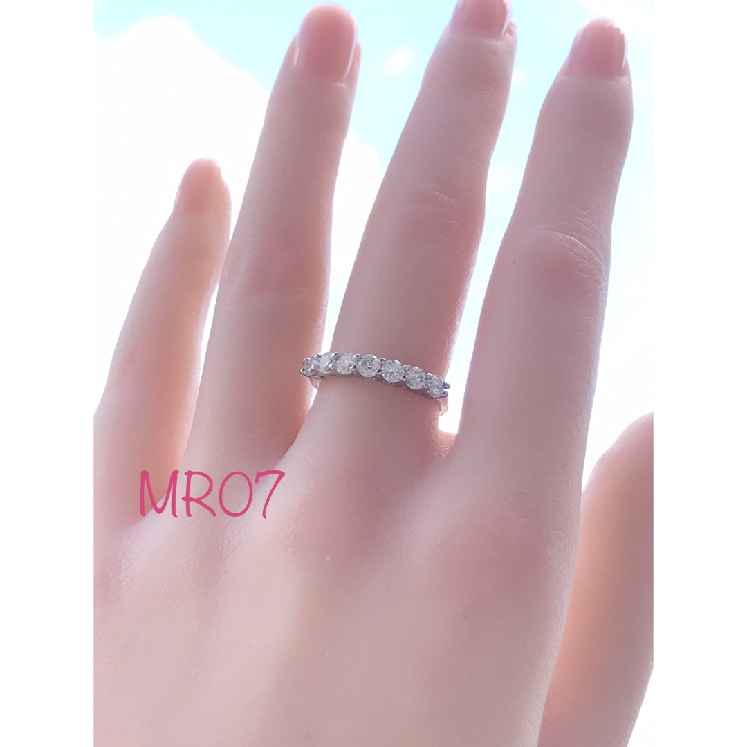 MR07／ 16.5号3㎜ 7石 モアサナイト リング♡シルバー925 レディースのアクセサリー(リング(指輪))の商品写真