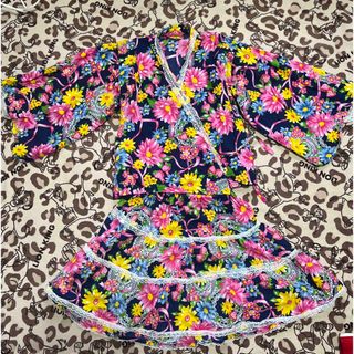 ＊新品＊女の子 セパレート浴衣 花柄 150(甚平/浴衣)