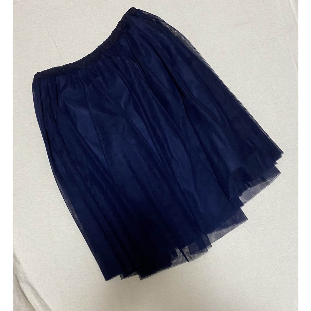 UNRELISH(アンレリッシュ)のアンレリッシュ☆チュールスカート(M)ネイビー レディースのスカート(ひざ丈スカート)の商品写真