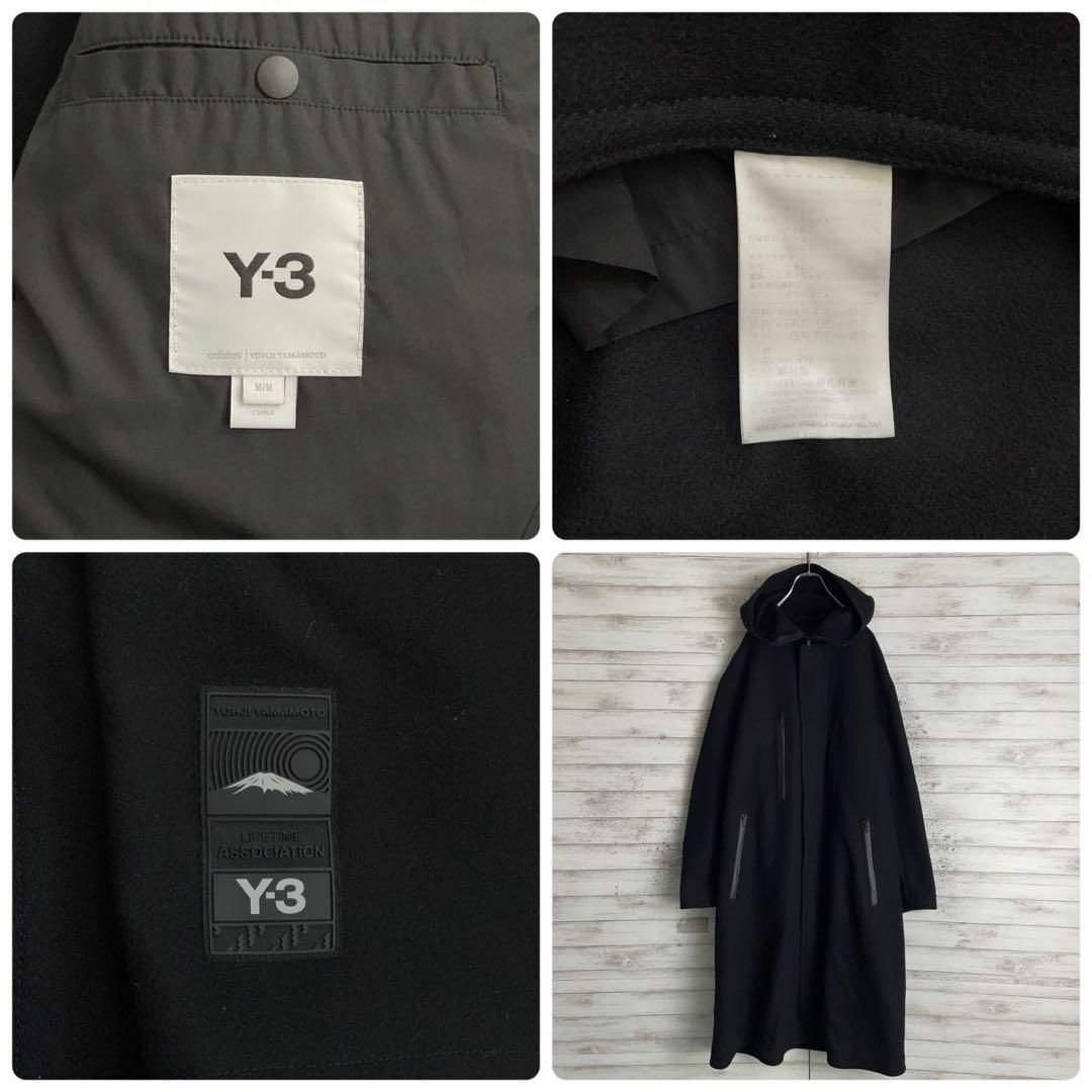 Y-3(ワイスリー)の.9497【超希少デザイン】Y-3☆袖ロゴ定番カラーロングコート　入手困難　美品 メンズのジャケット/アウター(ステンカラーコート)の商品写真