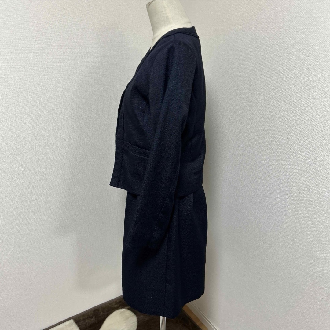 GLACIER(グラシア)のグラシア　L 洗える　ネイビー　ラメ　セレモニー　スーツ レディースのフォーマル/ドレス(スーツ)の商品写真