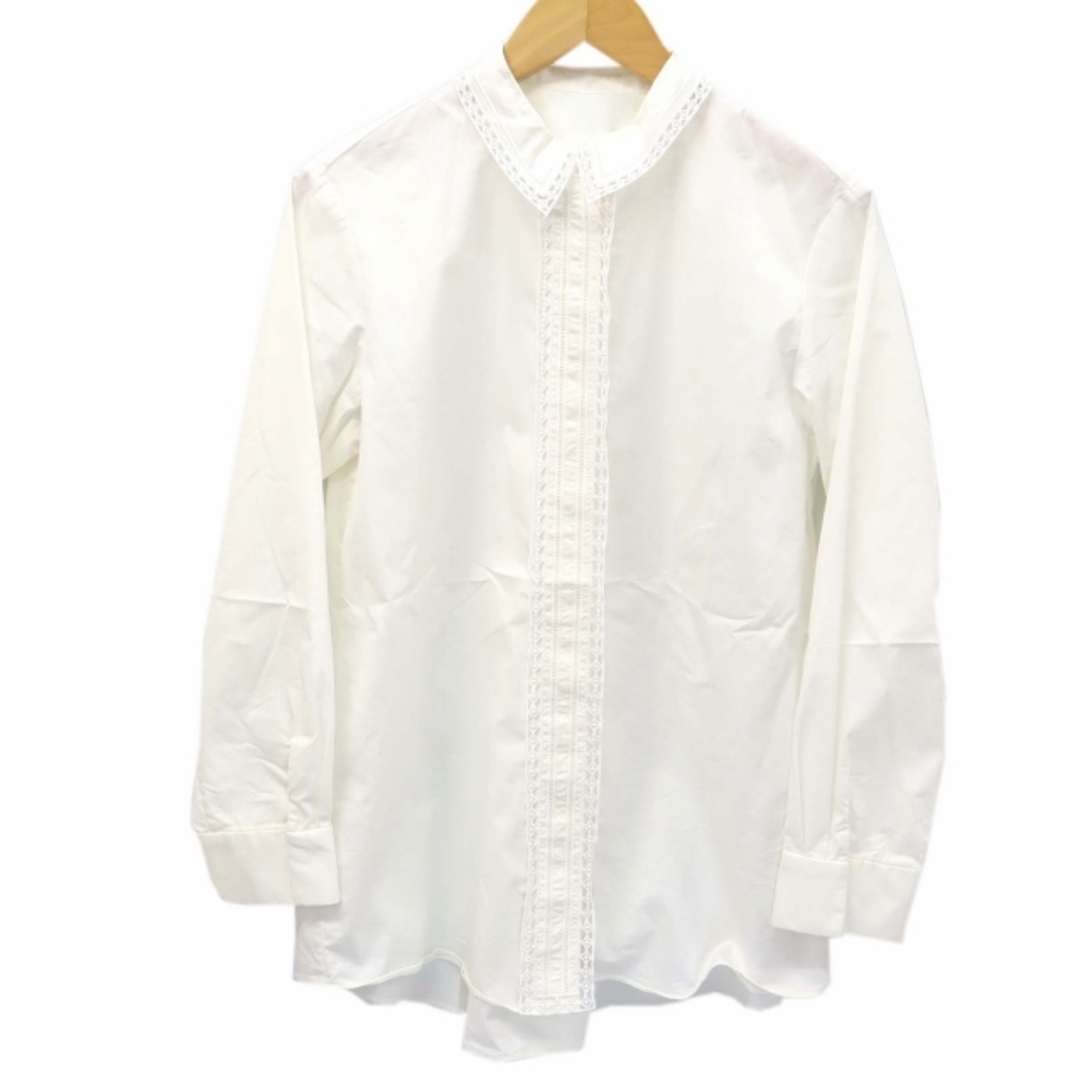 セルフォード CELFORD 長袖 レース刺繍 シャツ ブラウス 36 ホワイト レディースのトップス(シャツ/ブラウス(長袖/七分))の商品写真