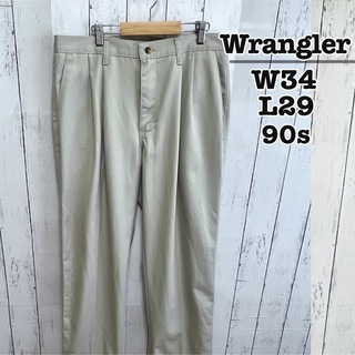 ラングラー(Wrangler)のWrangler　90s　チノパン　コットンパンツ　グレー　W34　USA古着(チノパン)