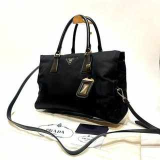 プラダ(PRADA)の【極美品】　PRADA 2way ハンドバッグ　ショルダー　ナイロンxレザー(ハンドバッグ)