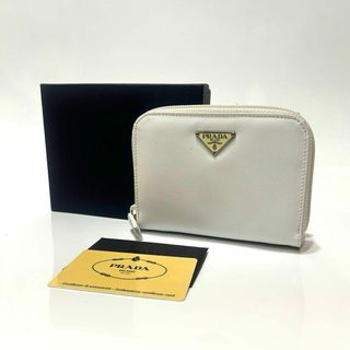 プラダ(PRADA)の【美品】PRADA 二つ折り財布　ファスナー　三角ロゴ　サフィアーノレザー(財布)