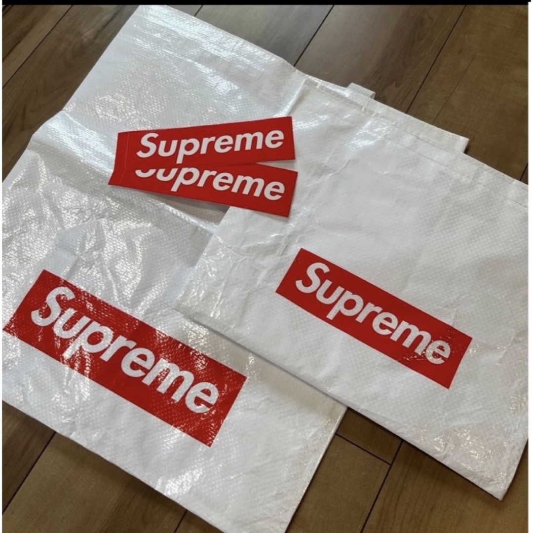 Supreme(シュプリーム)のシュプリーム ショッパー 2点 ステッカー 2枚 セット ショップ袋 エコバッグ その他のその他(その他)の商品写真