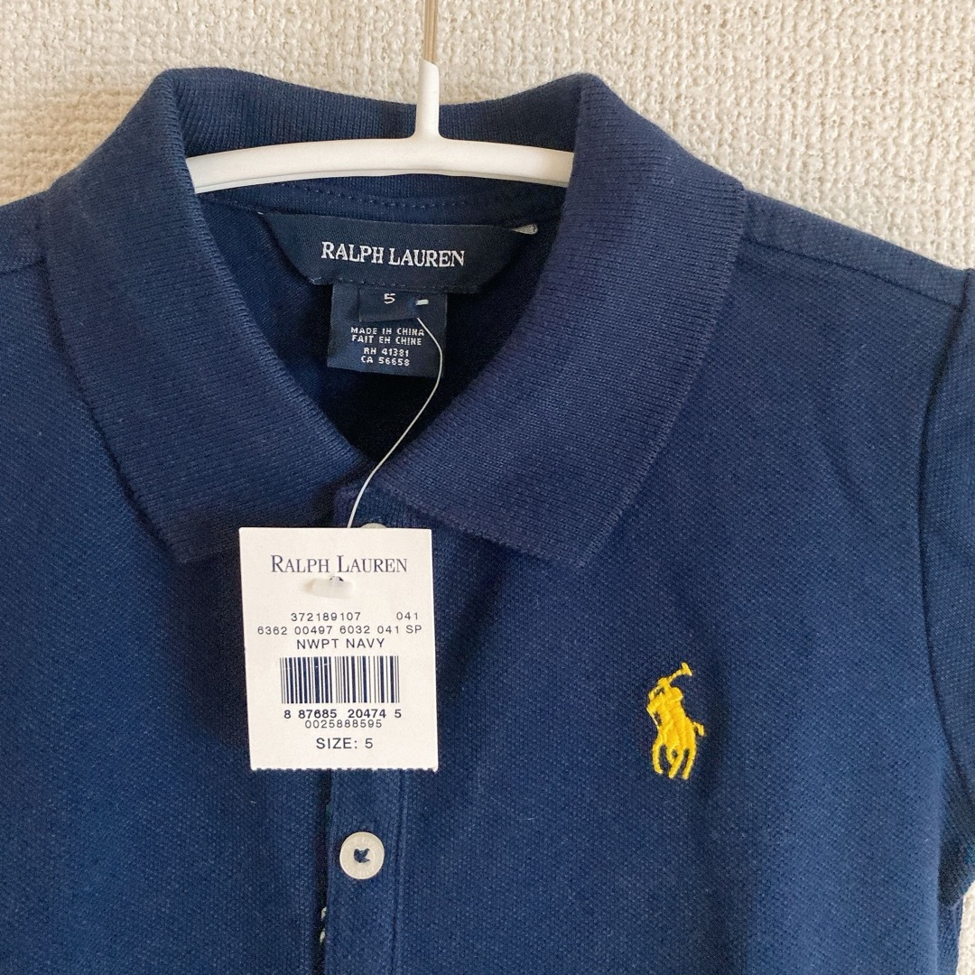 Ralph Lauren(ラルフローレン)の新品タグ付き ラルフローレン  半袖 ワンピース 女の子 ポロ サイズ5 115 キッズ/ベビー/マタニティのキッズ服女の子用(90cm~)(ワンピース)の商品写真