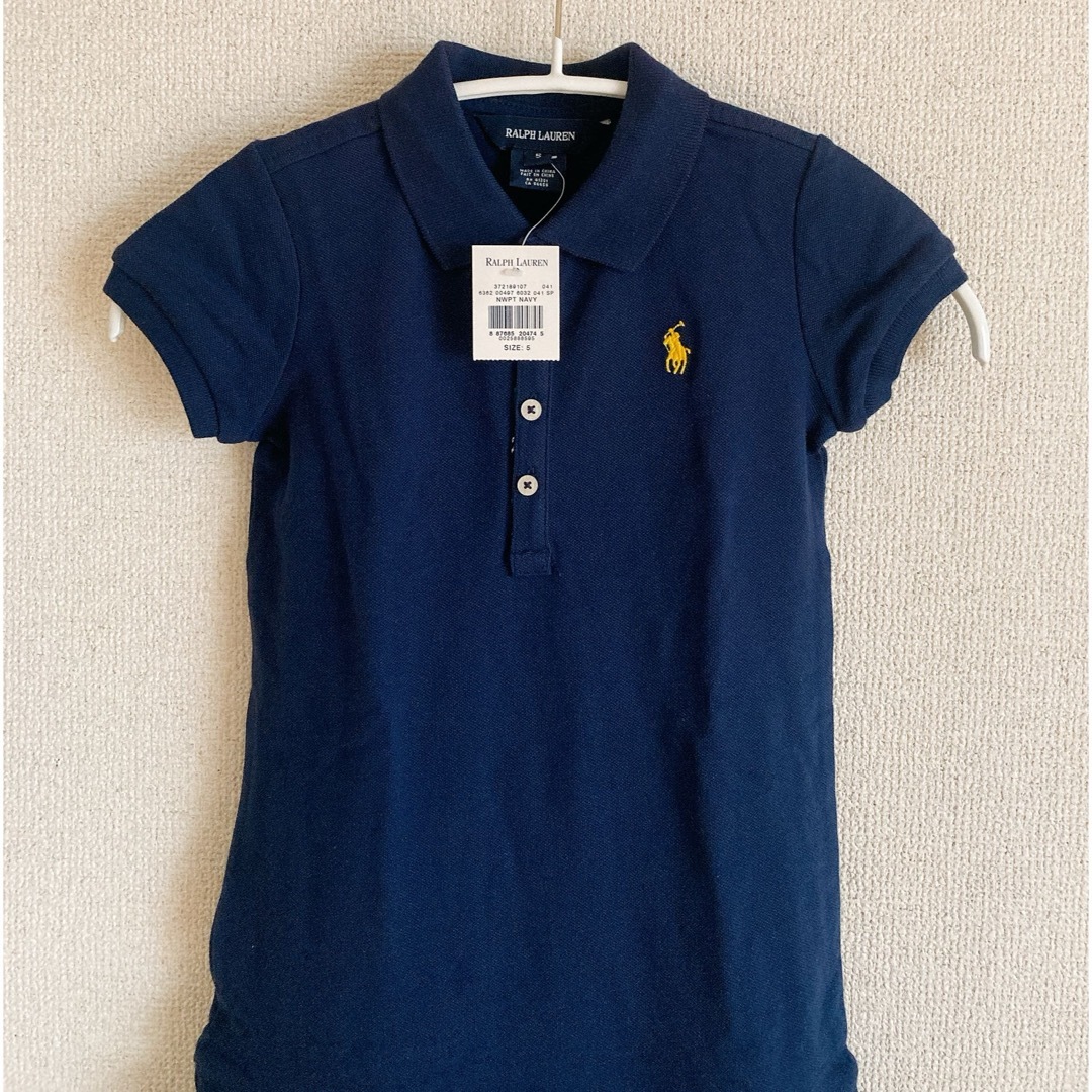 Ralph Lauren(ラルフローレン)の新品タグ付き ラルフローレン  半袖 ワンピース 女の子 ポロ サイズ5 115 キッズ/ベビー/マタニティのキッズ服女の子用(90cm~)(ワンピース)の商品写真