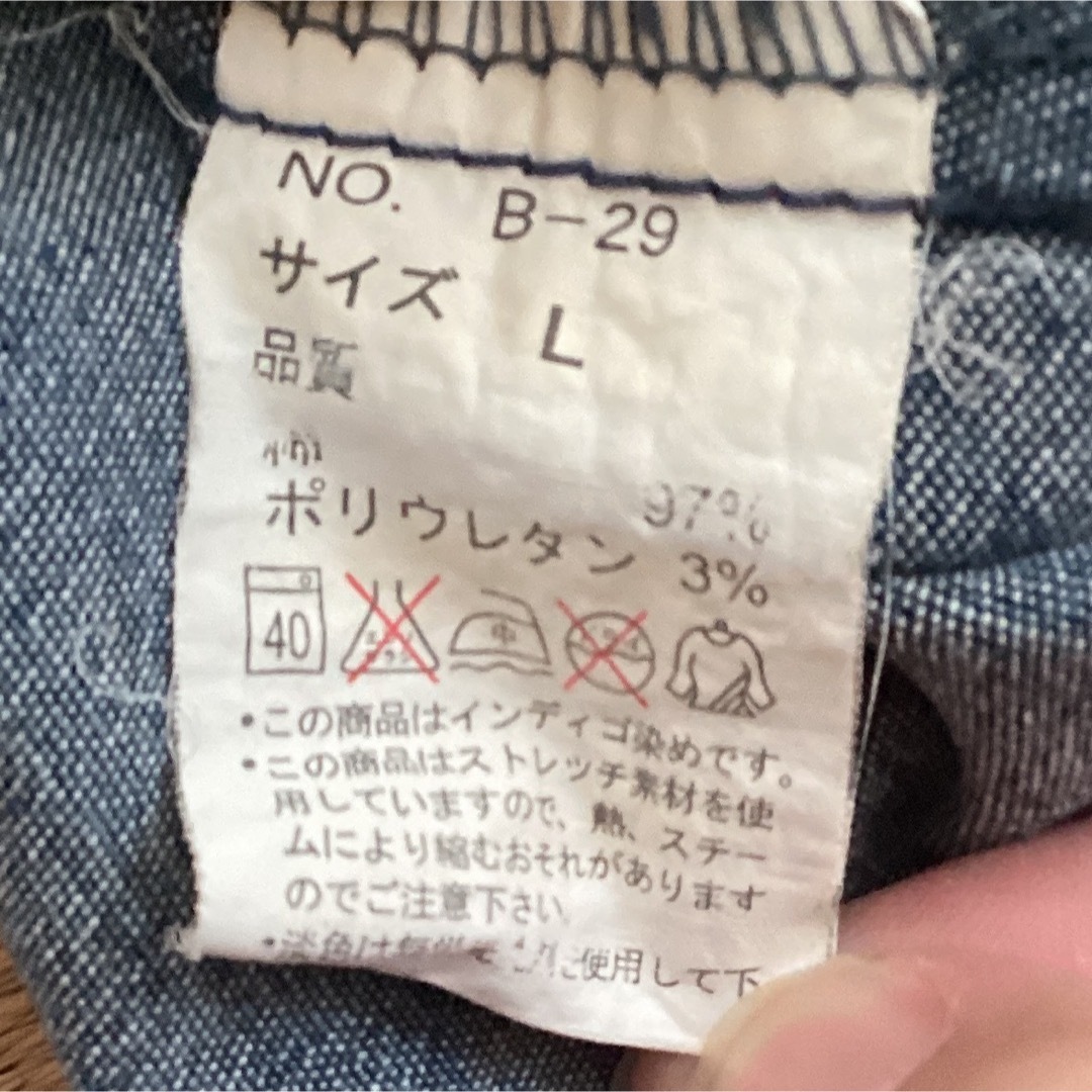 【インディゴ染】デニム風ブラウス　y2k  サイズL レディースのトップス(シャツ/ブラウス(半袖/袖なし))の商品写真