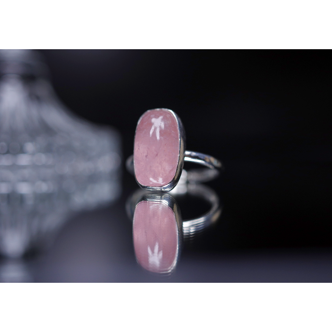 New ☆ 新作 ☆『Morganite』☆世界でひとつの天然石リングsv925 レディースのアクセサリー(リング(指輪))の商品写真