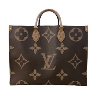 ルイヴィトン(LOUIS VUITTON)の　ルイ・ヴィトン LOUIS VUITTON オンザゴーGM M45320 ブラウン ゴールド金具 モノグラム・ジャイアントリバース レディース ハンドバッグ(ハンドバッグ)