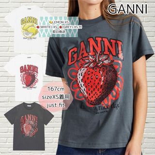 アダムエロぺ(Adam et Rope')のGANNI ガニー リラックス オーガニック コットン Tシャツ ストロベリー(Tシャツ(半袖/袖なし))