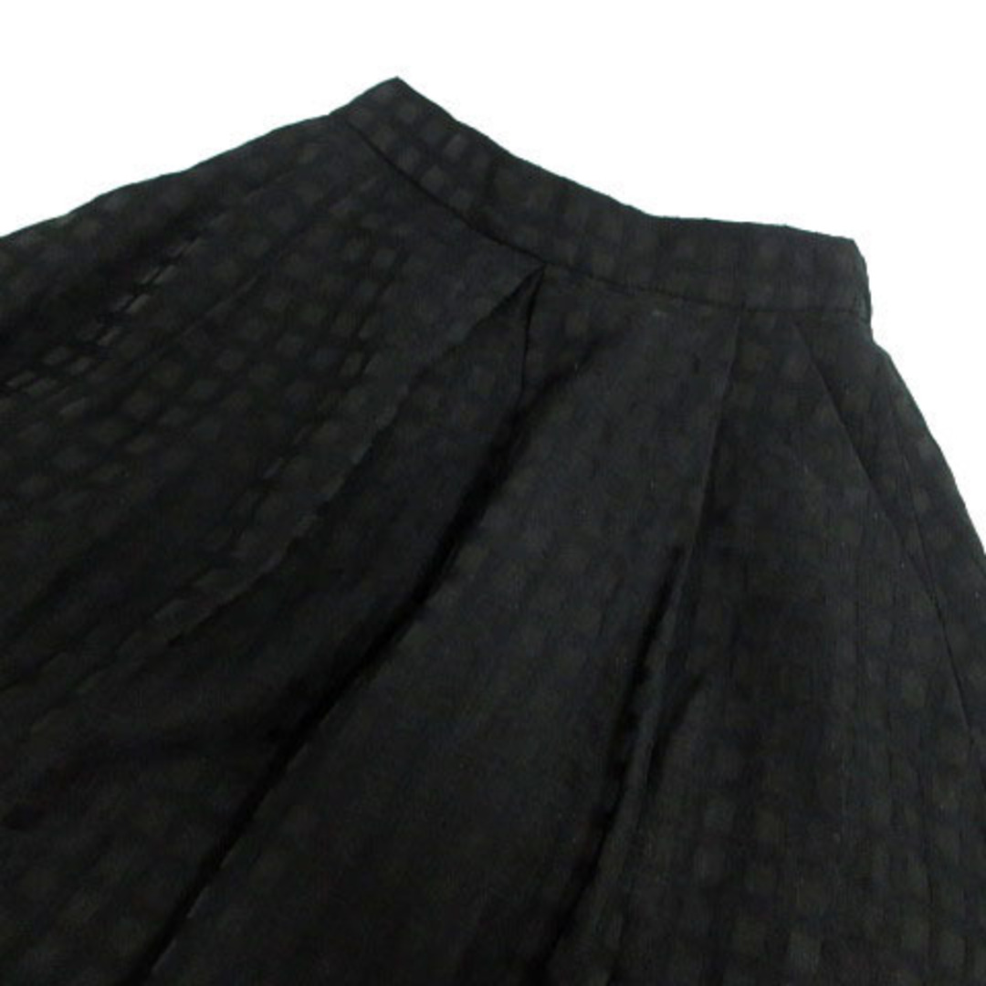 FRAY I.D(フレイアイディー)のフレイアイディー スカート ミディ丈 ウエストゴム リネン混 格子柄 黒 0 レディースのスカート(ひざ丈スカート)の商品写真