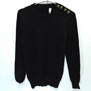 ジバンシィ(GIVENCHY)のジバンシィ 長袖 ニット セーター カシミア ゴールド金具 肩ボタン クールネック ブラック BM9047400N メンズ GIVENCHY(その他)