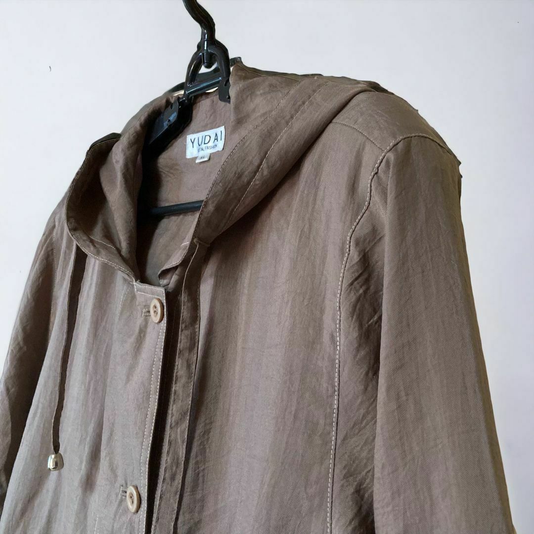 レディース　アウター　ナイロンジャケット コート　M〜L 茶色　ゆったり レディースのジャケット/アウター(その他)の商品写真