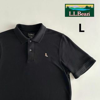 エルエルビーン(L.L.Bean)のl.l.bean エルエルビーン 半袖ポロシャツ ブラック L 刺繍ロゴ ピケ(ポロシャツ)