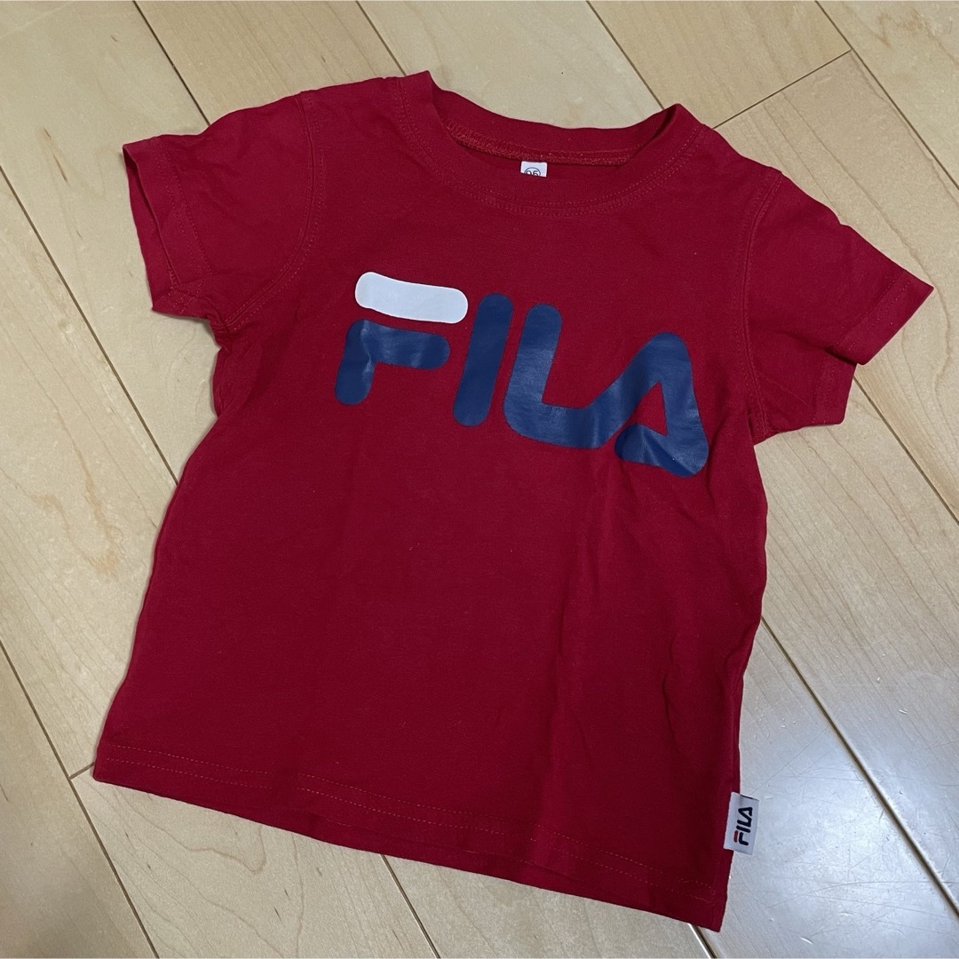 FILA(フィラ)の【最安値】FILA♡半袖Tシャツ 赤色 95cm 女の子 男の子 キッズ/ベビー/マタニティのキッズ服男の子用(90cm~)(Tシャツ/カットソー)の商品写真