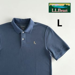 エルエルビーン(L.L.Bean)のl.l.bean エルエルビーン 半袖ポロシャツ ブルー L 刺繍ロゴ ピケ(ポロシャツ)