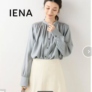 IENA - イエナ  IENA レーヨンツイルギャザーブラウス